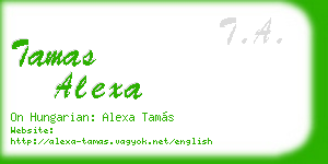 tamas alexa business card